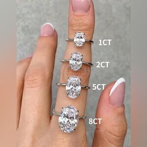 3Ct OVAL Cut VVS 4 Prong Setting Solitaire 925 Ring